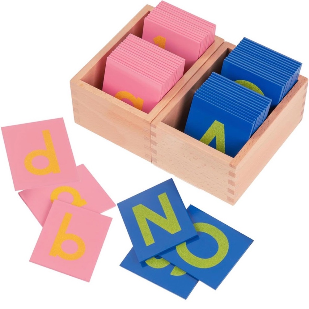 Montessori Sandpaper Letter Cards Set - Pink & Blue